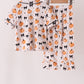 Bow pumpkin bamboo ruffle pajama set