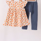 Pumpkin Bow Ruffle Pants Set