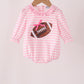 Pink football sequin stripe bubble