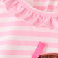Pink football sequin stripe bubble