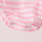 Pink football sequin stripe bubble