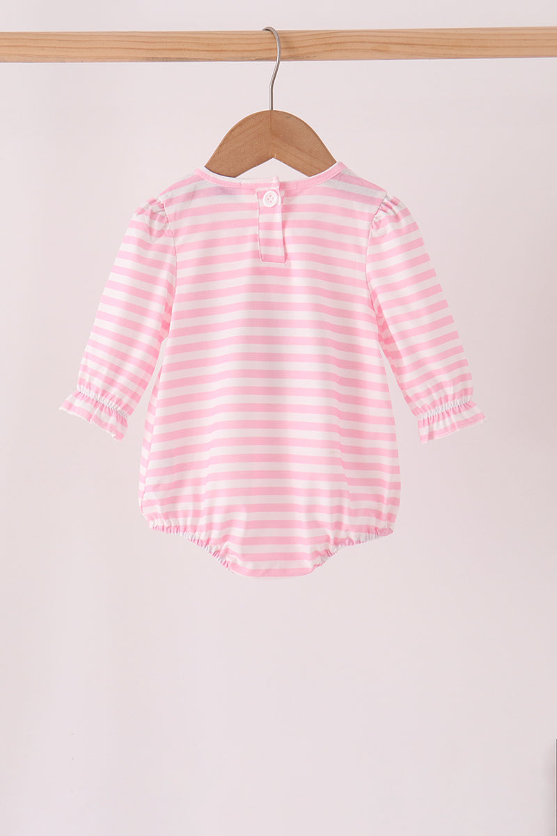 Pink football sequin stripe bubble