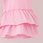 Pink football sequin stripe ruffle pants set
