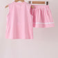 Pink football sequin skorts set