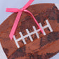 Blue football sequin mom&me top