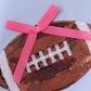 Blue football sequin mom&me top
