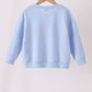 Blue football sequin mom&me top