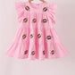 Pink football sequin tiered dress