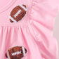 Pink football sequin tiered dress