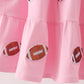 Pink football sequin tiered dress