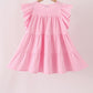 Pink football sequin tiered dress