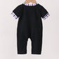 Black Ghost Embroidery Romper