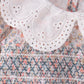 Floral smocked lace ruffle pants set