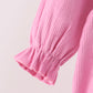Pink corduroy lace smocked bubble