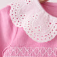 Pink corduroy lace smocked bloomer set