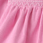 Pink corduroy lace smocked bloomer set