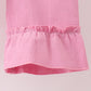 Pink corduroy lace smocked ruffle pants set
