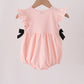 Pink Ghost Embroidery Ruffle Bubble