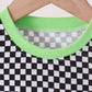 Black car embroidery checkered bubble