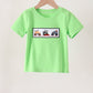 Green car embroidery top