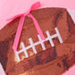 Pink football sequin mom&me top