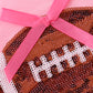 Pink football sequin mom&me top