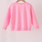 Pink football sequin mom&me top