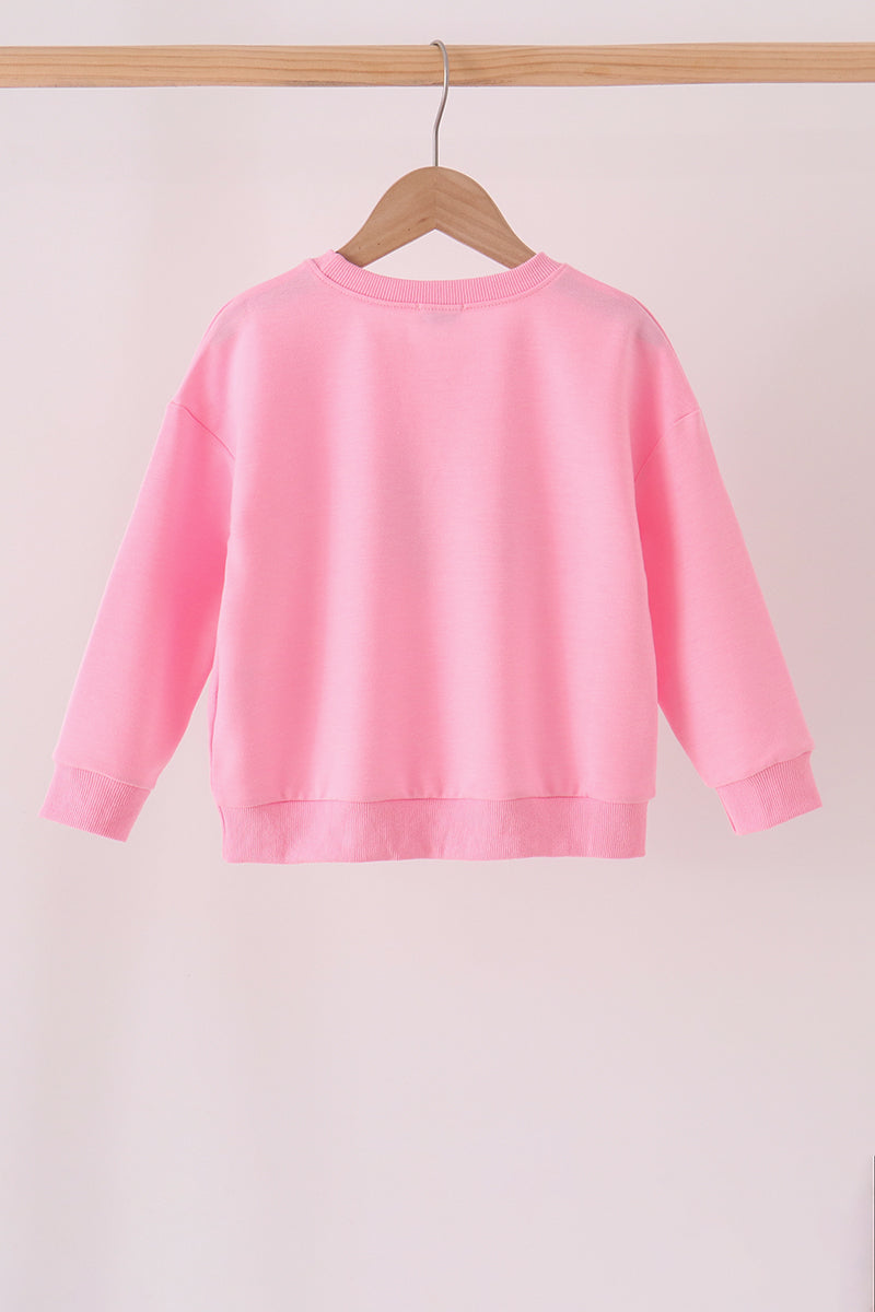 Pink football sequin mom&me top