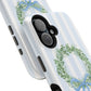 Floral Wreath Magnetic Impact Case — Blue Striped Protective Phone Case