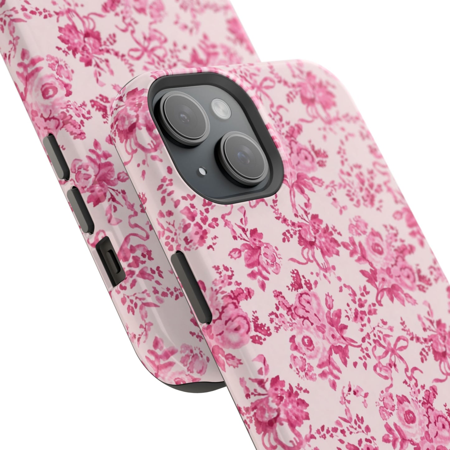 Pink Floral Magnetic Impact-Resistant Phone Case