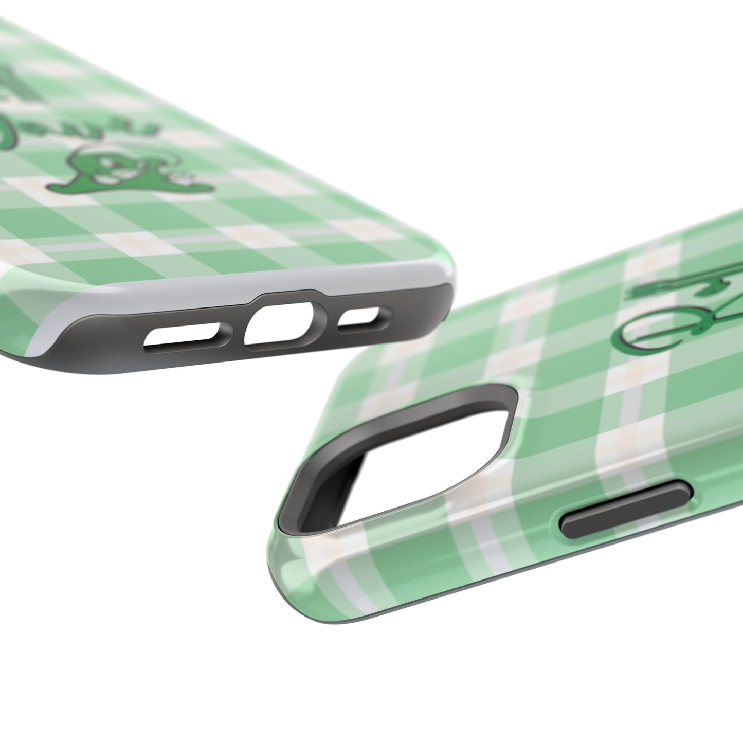 Phone Case — "Roll Wave" Green Plaid Magnetic Impact‑Resistant Case