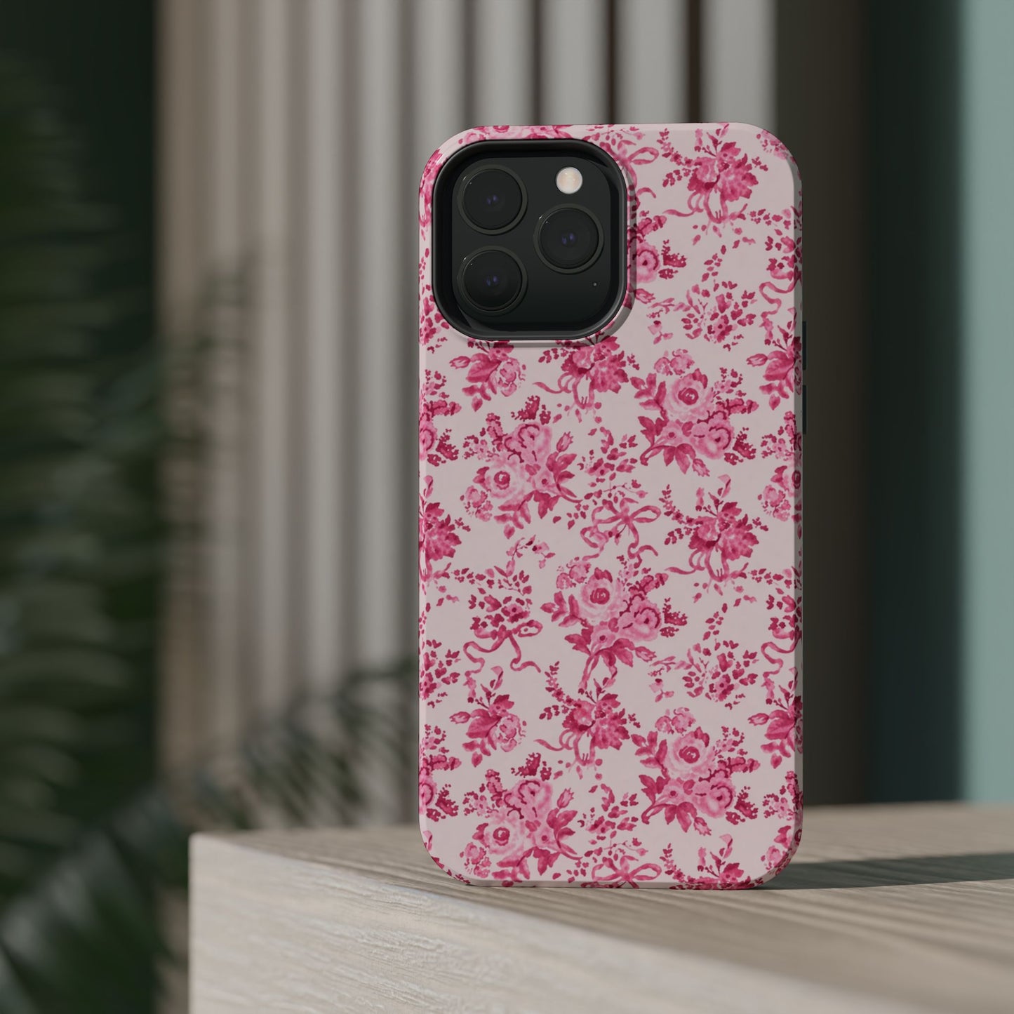 Pink Floral Magnetic Impact-Resistant Phone Case