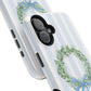 Floral Wreath Magnetic Impact Case — Blue Striped Protective Phone Case