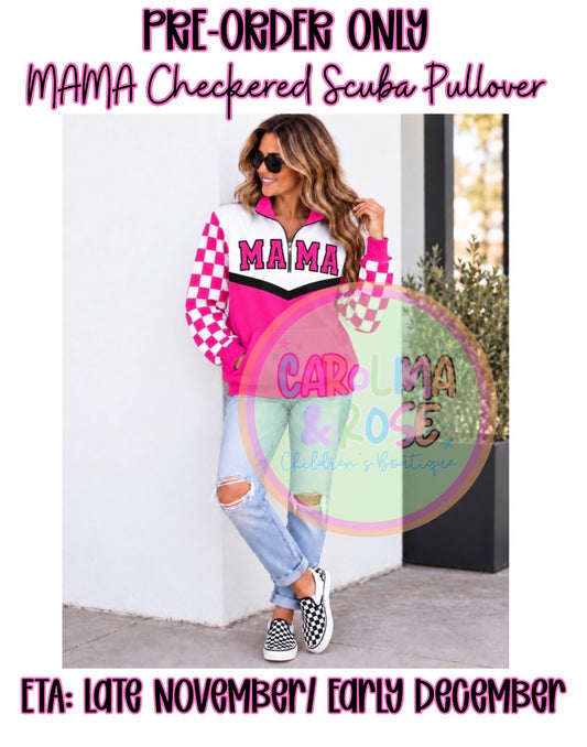 MAMA Checkered ¼-Zip Scuba Pullover *PRE-ORDER*