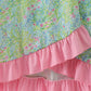 Meadow breeze print adult ruffle dress