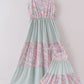 Garden gingham mom&me tiered dress