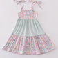 Garden gingham mom&me tiered dress