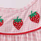 Pink strawberry embroidery gingham dress