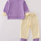 Purple LSU embroidery pants set