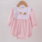 Pink plaid print turkey embroidery girl bubble