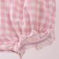 Pink plaid print turkey embroidery girl bubble