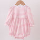 Pink plaid print turkey embroidery girl bubble