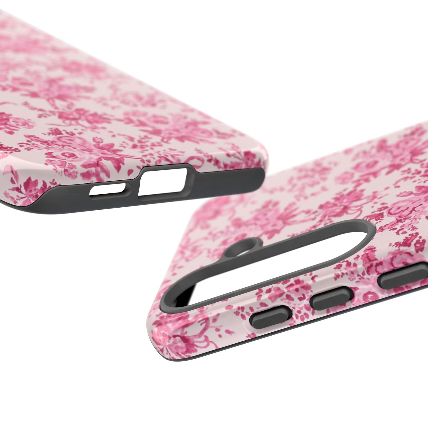 Pink Vintage Floral Tough Phone Case — Protective iPhone Cover