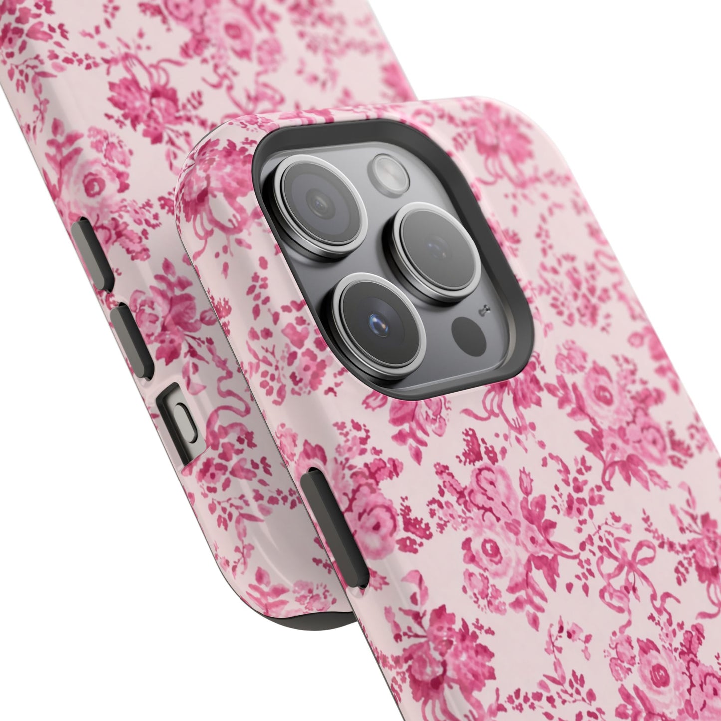 Pink Floral Magnetic Impact-Resistant Phone Case