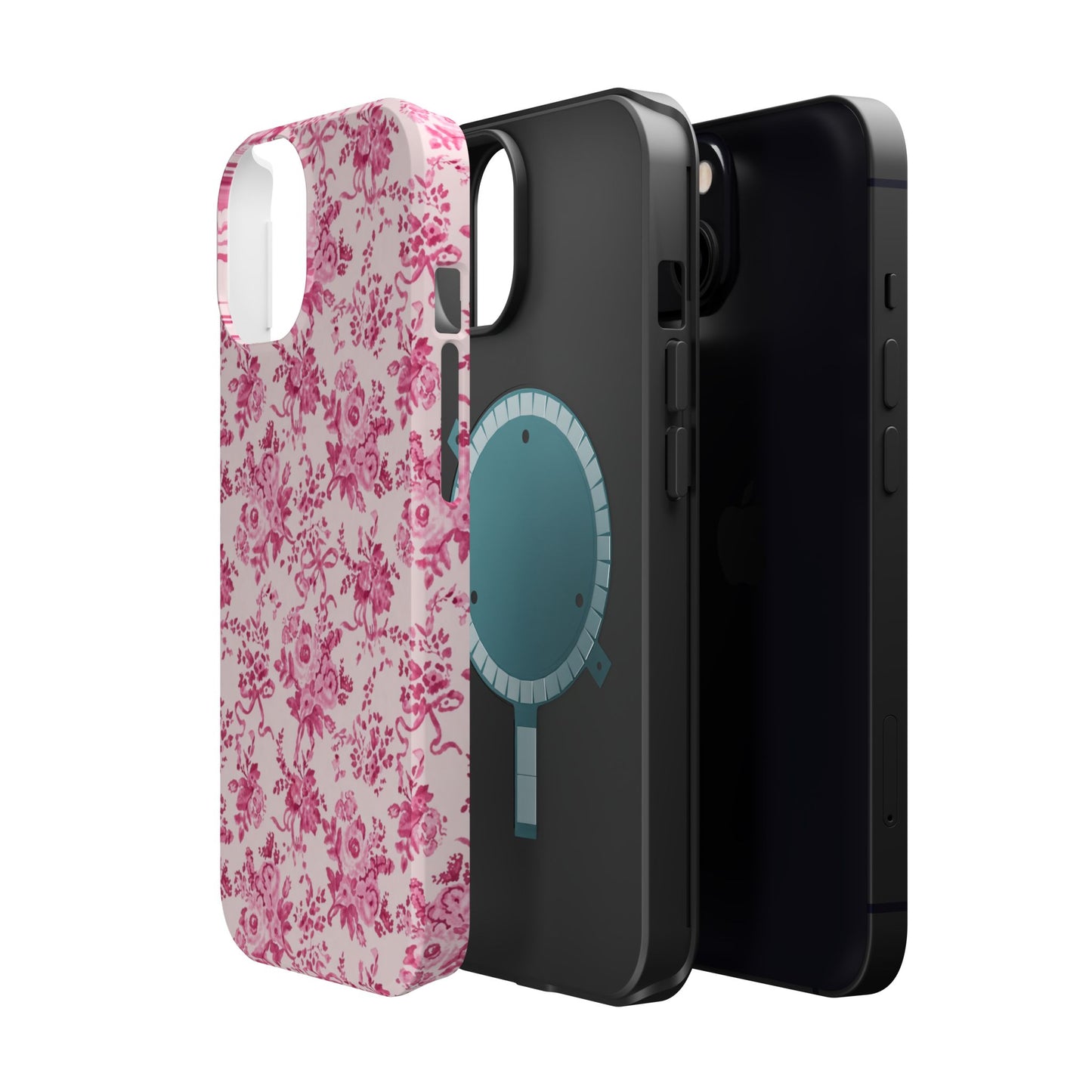 Pink Floral Magnetic Impact-Resistant Phone Case