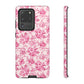 Pink Vintage Floral Tough Phone Case — Protective iPhone Cover