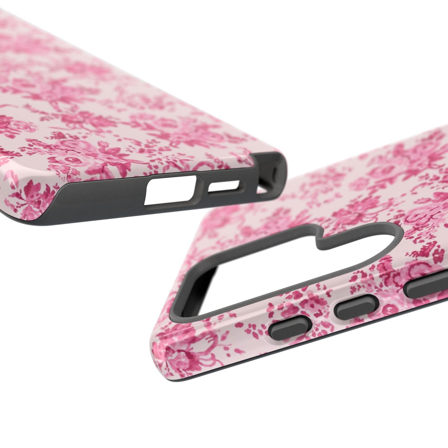 Pink Vintage Floral Tough Phone Case — Protective iPhone Cover
