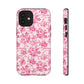 Pink Vintage Floral Tough Phone Case — Protective iPhone Cover