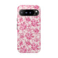 Pink Vintage Floral Tough Phone Case — Protective iPhone Cover