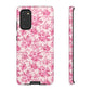 Pink Vintage Floral Tough Phone Case — Protective iPhone Cover